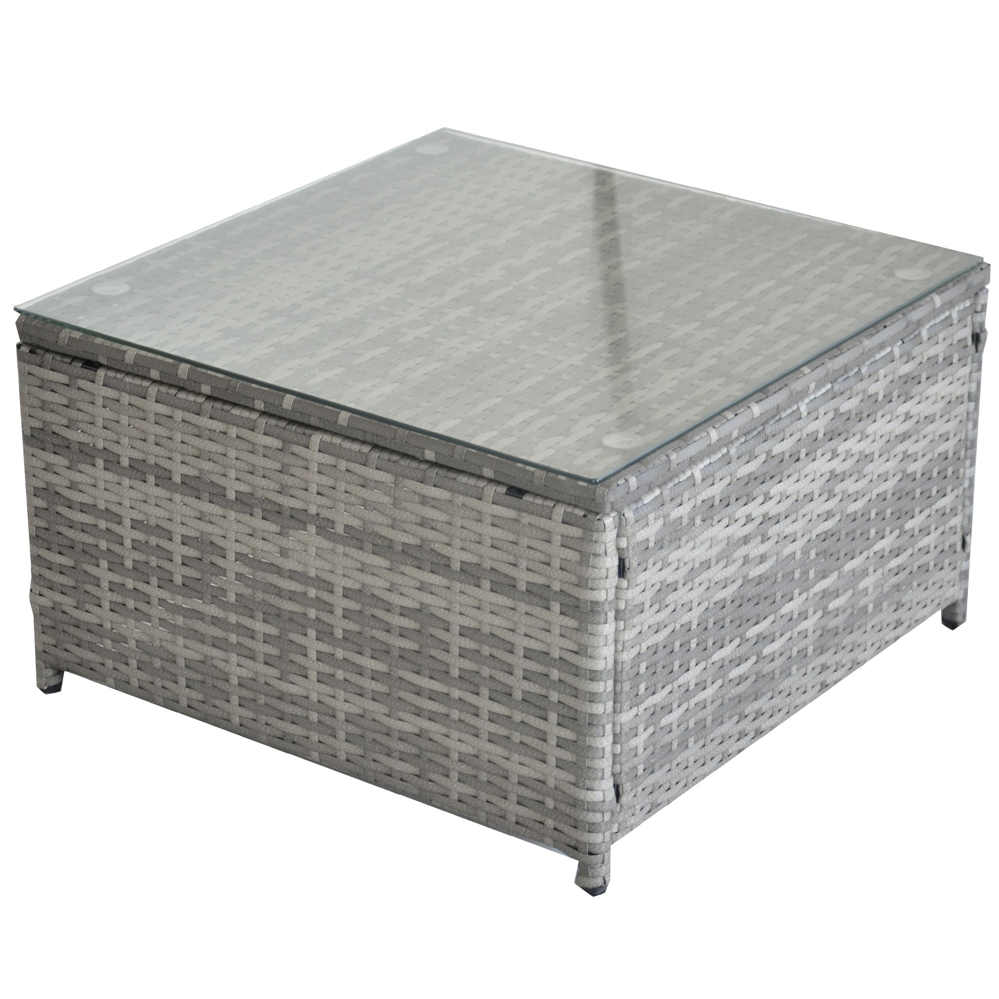 Jalano Poly Rattan Lounge Set Gartenmöbel Gartengarnitur 4 teilig grau – Bild 7