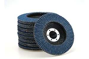 S&S-SHOP 10 X DISCHI – Ø 115 mm – Diverse Grane a scelta – Blu/inox disco lamellare/abrasivo Mop piatto/ – Disco lamellare, Korn 80, blau, 10