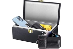 Lanpard Scatola Faraday con custodia Faraday 2 pezzi, protezione sicura per chiavi auto con accesso senza chiave Gabbie antifurto antifurto RFID (XL, Fodera bianca)