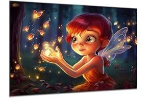 Munera Design - Bild 40x60 - süße Tiere Fantasie-Wesen Fee - Wand-Bilder Kinder-Zimmer