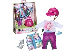BABY born Deluxe Reiter-Outfit mit Hose, Stiefeln und Helm für 43 cm Puppen, 836194 Zapf Creation