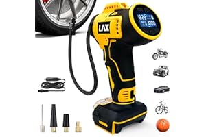 L1NXIXI Tire Inflator Portable Air Compressor for DeWalt 18V/20V Max Battery 160PSI Cordless Portable Battery Powered Air Pump with Digital Pressure Gauge for Car Motorcycles Bike Ball(no Battery)