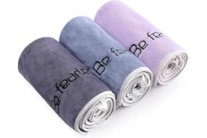 ‎CASOFU CASOFU Mikrofaser Handtuch Fitness Handtuch Set Gym Handtücher Fitnessstudio Sport Handtuch Gym 35 x 73 cm 3er Set Grau+Blau+Purple