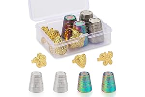 DEUDY 7 Pièces Protège Doigt pour Coudre, Protection des Doigts en Métal, Doigt Dé à Coudre, Dé à Coudre à la Main, Protege Doigts Dé à Coudre pour Couture Broderie Travail