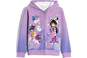 Aepotumn Aphmau Merch Hoodie For Girls Kids Zip-up Hooded Pullover Sweatshirt Casual Coats Outerwear for Girls