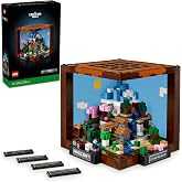 طاولة صنع عناصر LEGO Minecraft 21265 &ndash; فكرة هدية عيد الميلاد للبالغين، ستيف، أليكس، هيكل عظمي، ساحرة، زاحف، فلاح،