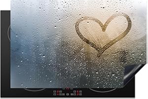 KitchenYeah© Coperchio Piano Cottura 81x52 cm Cucina Copri Fornelli Tappetino Induzione Antiscivolo Piastra Protezione Cuore - Acqua