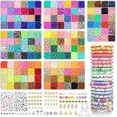 BIBOKLTIY 20860PCS Beads for Making Bracelets, 168 Colors 6mm Kit Bracelets Polymer Clay Beads for Bracelets DIY Crafts Brace
