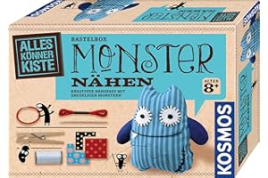 KOSMOS 604080 AllesKönnerKiste Monster nähen für Anfänger – DIYBastelset für Kinder ab 8 Jahren – das ideale Geschenk für den Kindergeburtstag