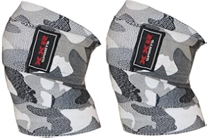 XXR Power Weight Lifting Knee Wraps Lifter Straps 74" long and 3" wide Elasticated (Camouflage)