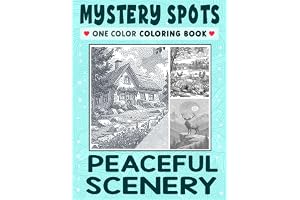 Mystery Spots One Color Coloring Book Peaceful Scenery: Elegant Dot Scenes for a Calm, Relaxing Break with a Simple Art Style