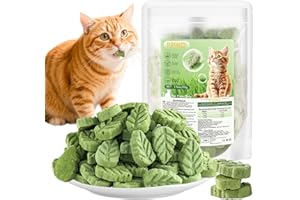 PUPPBUDD 50g Bâton de Dentition d'herbe de Chat, Comestible Collations pour Chats, Friandises pour Chats Lyophilisé de Nettoyeur de Dents