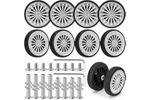 Vivikivi 8 PCS Suitcase Wheels Replacement Kit Wear-resistant Luggage Replacement Wheels Mute Durable, VK-A7 55mm