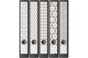 AUSGEWÄHLT VERPACKT Ordnerrücken Etiketten selbstklebend – 10 Aufkleber zum Beschriften –für Ordner A4 schmal – Klebeetikett als Rückenschild für Ordner schmal – opak: Untergrund scheint nicht durch (Muster beige)