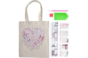 Buachois Diamond Painting Shopping Bag Potted Flowers Pattern Diamond Embroidery 5D Painting DIY Arts Rhinestone Handbag for Home Travel Work(#1)