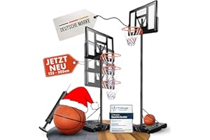 ‎VALENESS VALENESS® Basketballkorb Outdoor - [135 bis 305 cm] Höhenverstellbarer und Wetterfester Ständer - Profi Korb Mit Basketball und Pumpe für Kinder und Erwachsene