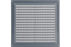 STEINBERG14 Grey 250x250 mm / 9x9'' Air Vent Grille Cover - Ducting Ventilation Cover with Anti-Insect Mesh, ABS Plastic