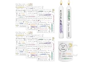 Yomover Wilde Blumen Kerzentattoos, 6 Stück Wassertransferdruck Kerzen Tattoo, Wasserschiebefolie Kerzenaufkleber, Blumen Motivierende Sprüchen Kerzenfoile für DIY Kerzen Frühling Sommer Geschenk