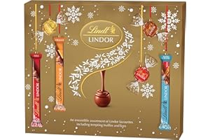 Lindt Lindor Assorted Chocolate Christmas Selection Box – Medium 227g – Truffles, Hearts, Squares & Bars – 2025 Gift for Him & Her