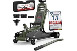 ‎AUTORIA Wagenheber 2,5T extra flach – Hydraulischer Rangierwagenheber mit Transportkoffer, 3 Gummiauflagen & Adapter – Auto Wagenheber für PKW bis 2.500 kg (Olivgrün)