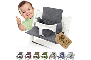 NINNA-NANNA BY BAMBINIWELT Sitzkissen Ersatzbezug Bezug Kissen-Set Sitzverkleinerer kompatibel mit Stokke Tripp Trapp für Hochstuhl-Kinderstuhl Mod. 2 (org. dunkelgrau)
