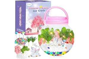 DQMOON Unicorn Toys for Girls Age 4-11, Light-up Terrarium Kits for Kids, Unicorn Night Light Art and Crafts Kits for Kids Age 4-9, Unicorn Birthday Gifts for Girls Age 5-10, Xmas Stocking fillers for Kids