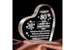 ELEQUAINT 80th Birthday Gifts for Women Men, Engraved Acrylic Keepsake Gift for 80 Year Old Women Men, Happy 80th Birthday Decorations for Her Him Mum Dad Friends, 1944 Birthday Gifts for Women Men