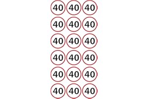 MKM PRINT Geburtstags Sticker 40 Jahre | 54 Stück | Aufkleber für Runde Geburtstage DIY