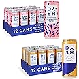 Dash Water Raspberry & Mango - 24 x Flavoured Sparkling Spring Water NO Sugar, NO Sweetener, NO Calories - Infused with Wonky Fruit (12 Raspberry & 12 Mango x 330ml cans)