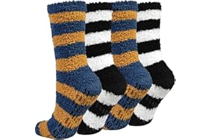 CHALIER COZY 4 Paia Calze Uomo Morbidi e Comodi Calzini Termiche e Calzini da Letto Pantofola da Casa Regali per Uomo Donna Taglia unica