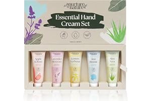 NURTURE BY NATURE BOTANICALS Nurture by Nature Hand Cream Gift Set 5x30ml – With Shea Butter & Glycerin for Dry Hands – 5 Fragrances – Travel Size Hand Moisturiser – Vegan, Cruelty Free – Birthday or Mother’s Day Gift for Her