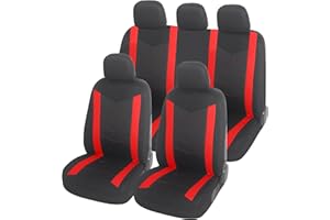 ‎UPGRADE4CARS Upgrade4cars Auto-Sitzbezüge Set Universal rot | Auto-Schonbezüge Vordersitze & Rückbank | Auto-Sitzbezug Schwarz | Autozubehör Innenraum | Geschenke für Frauen und Männer