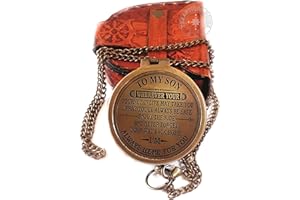 THE ANTIQUE HOUSE Boussole antique à mon fils avec étui/cadeau papa à fils/cadeau maman à fils/cadeau de remise de diplôme pour fils/cadeau d'anniversaire