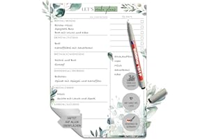 ‎TOBJA TOBJA Essensplaner Woche abwischbar inkl. Markenstift | Haftet auf allen Oberflächen, wieder ablösbar | Wiederverwendbarer Menüplaner, Speiseplan, Meal Planner (inkl. Markenstift)