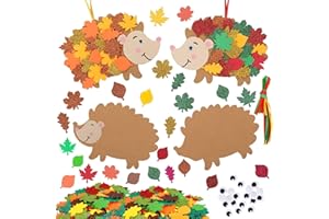 Ntwdby 12 Stück Igel Bastelset Kinder, Bastelset Herbst Kinder, Igel Basteln Herbst, Igels Filz Basteln, Moosgummi Bastelsets Kinders, Herbst Bastelns für Jungen Mädchen Geschenk Herbstdeko
