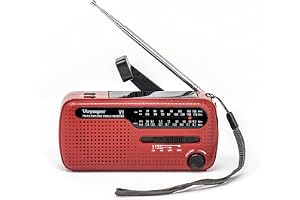 Kaito V1 Voyager Solar/Dynamo AM/FM/SW nödradio med mobiltelefonladdare och 3-LED-ficklampa