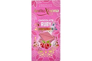 Antiu Xixona Chocolates Premium - Chocolate Ruby con Frambuesa - Sabor Suave y Tierno - Receta Original - Textura Cremosa - Tableta de 100g