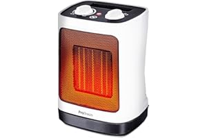 Pro Breeze Radiateur soufflant Céramique 2000 W - Chauffage d'appoint mobile - Oscillation Automatique - 2 Réglages de Température - Blanc