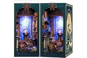 LUMYCE DIY Book Nook Kit: Casas en Miniatura para Montar con Muebles - Maquetas Adultos Decoración Creativa para Estanterías y Luces LED