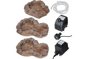 AMUR RUSCELLO DA GIARDINO FONTANA DA GIARDINO DECORAZIONE PER GIARDINO FIUMICIATTOLO DA METTERE IN GIARDINO QUELLBACH II (Ruscello della fonte II Giallo sabbia con 4 luci a led bianche)