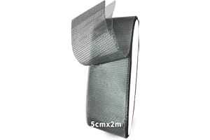 FloraVigo Kit de réparation pour moustiquaire - Ruban adhésif - Pour moustiquaire - Forte adhérence - Imperméable - Durable - 5 cm x 2 m - Gris
