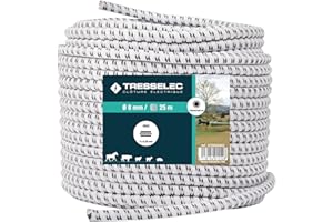 TRESSELEC - Câble élastique éléctrique 25 m - Très extensible - Résistant aux UV - 8 mm - Idéal pour ouvertures, séparations, paddocks