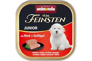 animonda Vom Feinsten Junior karma dla psów, mokra karma dla psów rosnących, z wołowiną i drobiem, 22 x 150 g