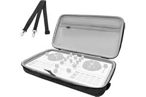 Musiin DJ-Controller-Hülle, kompatibel mit Hercules DJControl Mix Ultra, Hartschalenschutz mit Zwei Reißverschlüssen, Netztasche und komfortabler Griff für DJ-Live-Shows und Reisen (Grau)