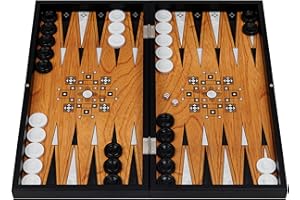 HBS GAMES Eternal Desert Design Backgammon Jeu de société 48 cm en bois avec pions acryliques amis et adultes