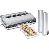 CASO VC300 Vakuumierer - Vakuumiergerät, Lebensmittel 8x länger frisch, doppelte Schweißnaht, regulierbare Vakuumstärke, inkl