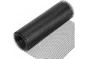 NUOOO Kunststoffgeflecht Kunststoffzaun Geflügelzaun für Geflügel Garten Balkon Schutznetz Zuchtnetz mit 25 Stück Nylon-Kabelbindern Schwarz（0.3m x 3m）