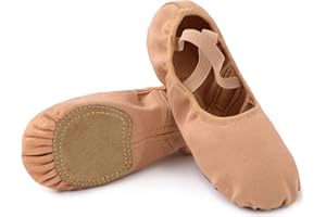 ULICOX Zapatos de Ballet Zapatillas de Ballet de Danza y Gimnasia Baile Suela Partida para Niño y Adulto