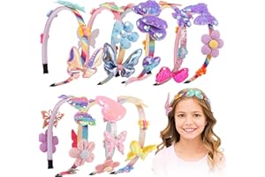 BUYUPOP Haarreifen Mädchen - Geschenk für Mädchen Bastelset Kinder ab 6 Jahre - Haarschmuck Mode, Kindertag Geburtstag Geschenk Mädchen 4 5 6 7 8 9 10 Jahre (Blüten+Schmetterling)