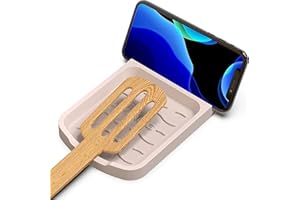 IRICUS Silicon Spoon Rest - Silicone Utensil Holder for Stove Top - Utensil Rest for Countertop - Spatula Holder for Countertop - Kitchen Utensil Rest - Silicone Utensil Rest - Kitchen Spoon Holder - Beige